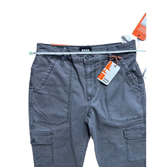 BASS OUTDOOR Women's High-Rise Canvas Cargo Pants FORGED IRON NWT SIZE 0 - Picture 9 of 10